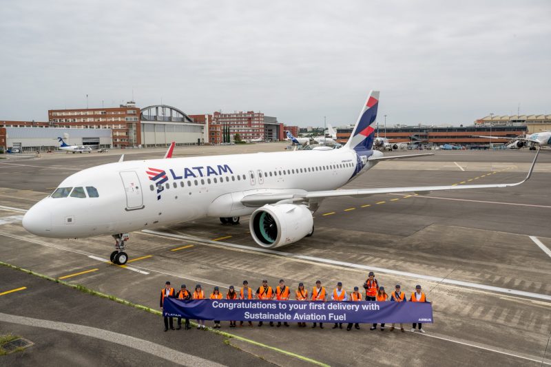 LATAM recibe un nuevo avión utilizando por primera vez SAF