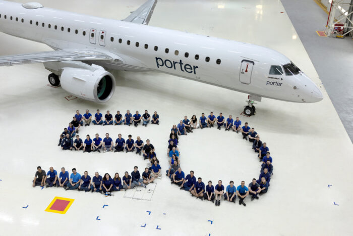 Embraer entrega el E195-E2 número 50 a Porter y acelera su expansión en Norteamérica