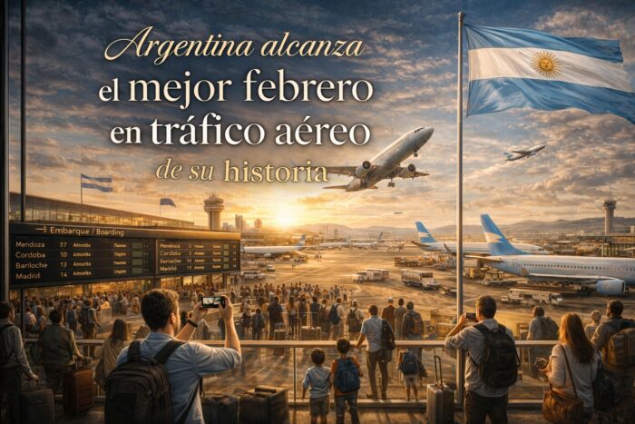 Argentina alcanza el mejor febrero de su historia en tráfico aéreo