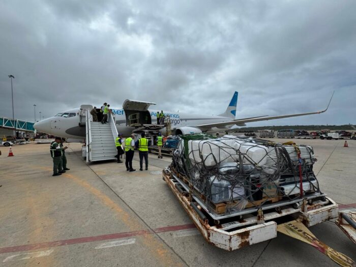 Aerolíneas Argentinas repatrió desde Venezuela equipos utilizados en el operativo de ayuda humanitaria