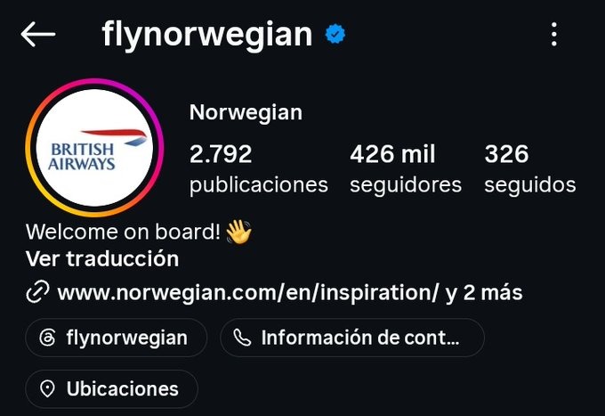 British Airways y Norwegian protagonizaron una apuesta en redes sociales por el Mundial 2026
